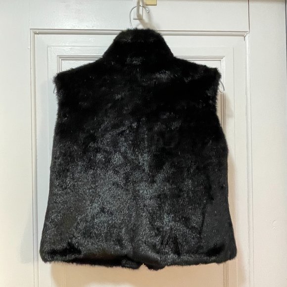 New Cejon Vest Small Black Full Zip Faux Fur Vest - Picture 3 of 6